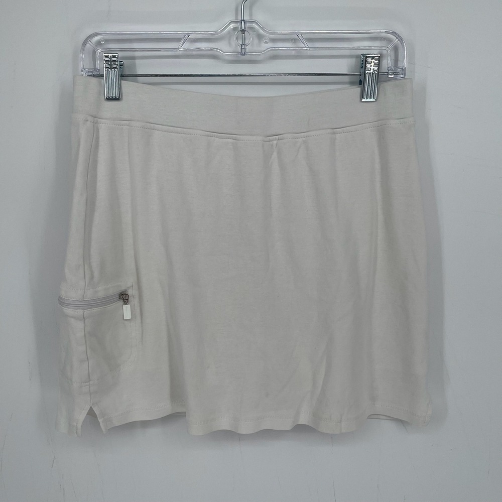 Jones New York Women's White Signature Cotton Zipper Pocket Tennis Skort Size M